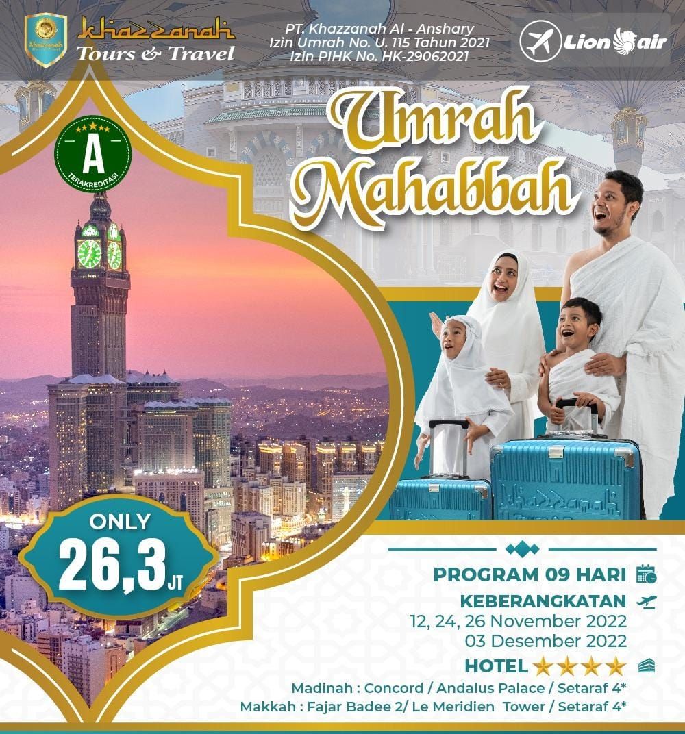 Paket Umroh Plus Turki Khazzanah Tour Di Bekasi